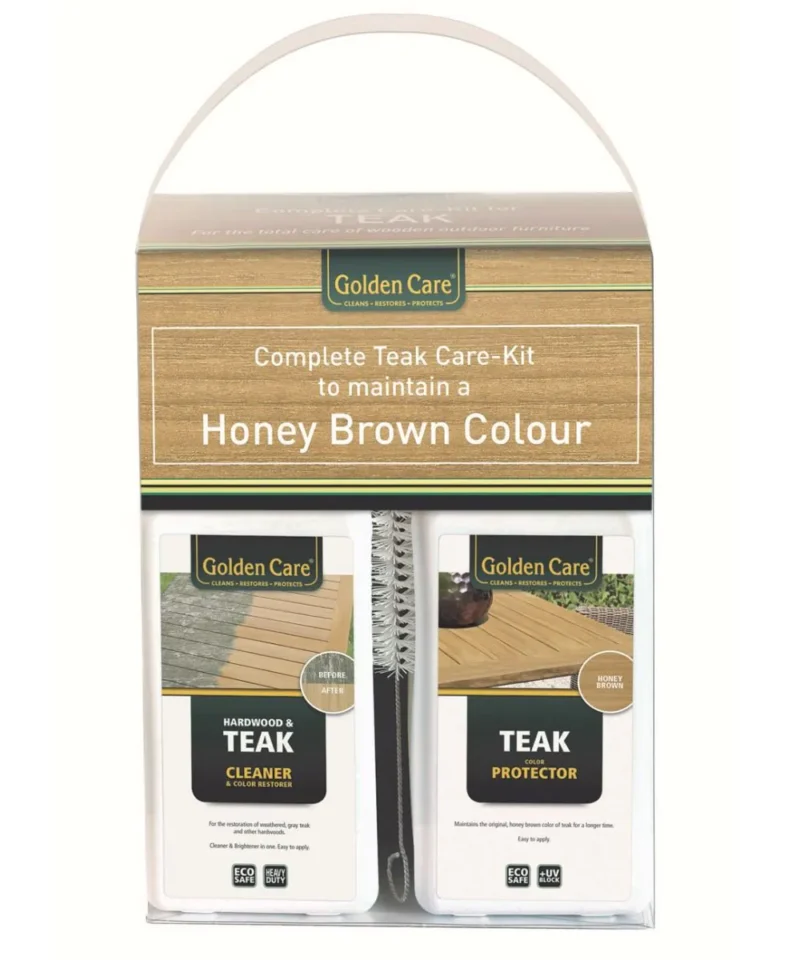 Teak karbantartó és színfrissítő készlet - mézbarna