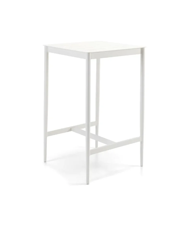 Luce négyzet alakú magas alumínium asztal fehér