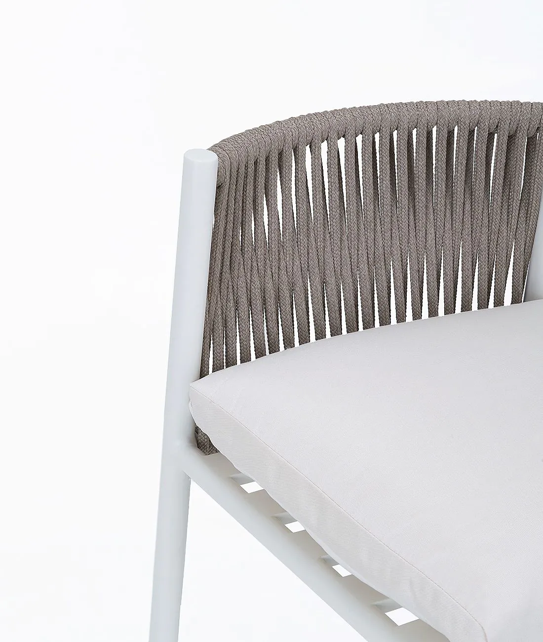 Luce fehér bárszék alumínium ülőfelülettel és kötél háttámlával - Image 2